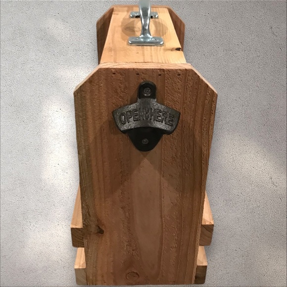 Handmade Wooden 6-Pack Beverage Caddy Carrier with Bottle Opener - Natural - Picture 5 of 9